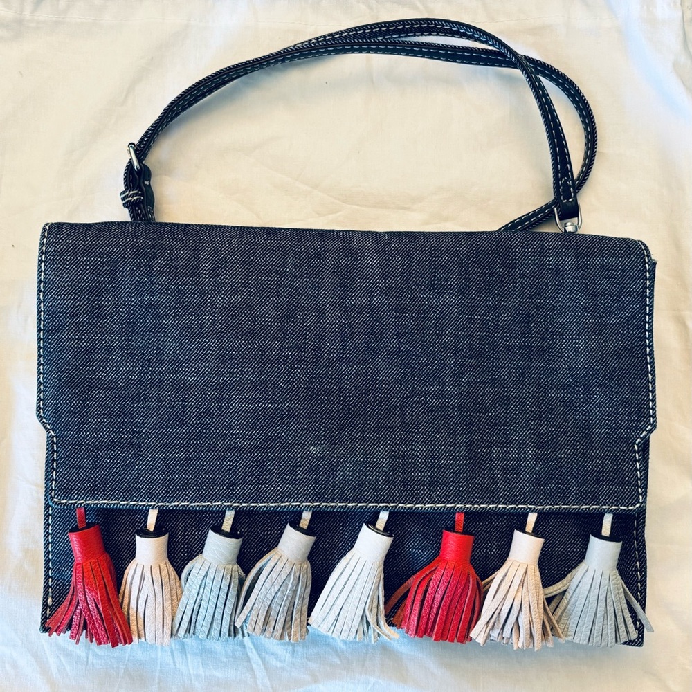 Rebecca Minkoff Sofia Denium Tassel Crossbody